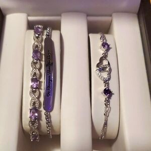 Amethyst Sympathy Bracelet Set